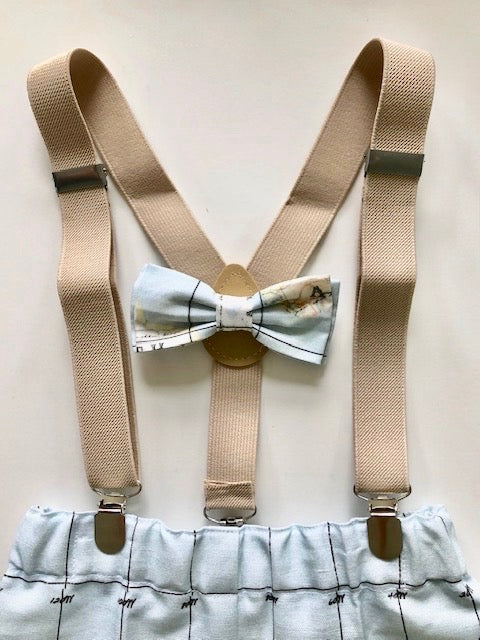 Map Bow-tie and Suspender Set - Violett Valentine