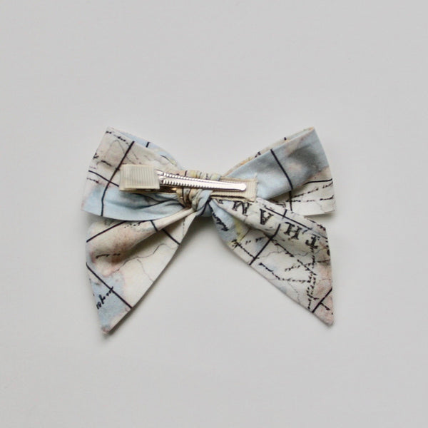 Map Print Hair Bow